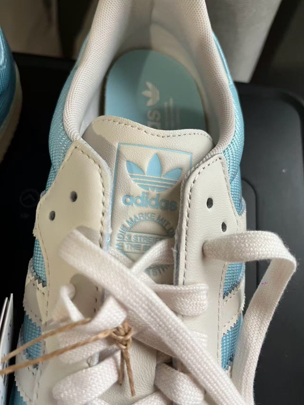 adidas Light Blue and White Samba-Style Men's Sneakers - Picture 2 of 7